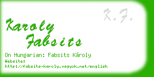karoly fabsits business card